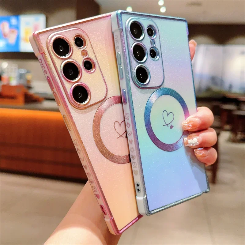 Магнитный чехол для Samsung Galaxy S24 S23 S21 S22 Ultra Plus S20 FE Magsafe