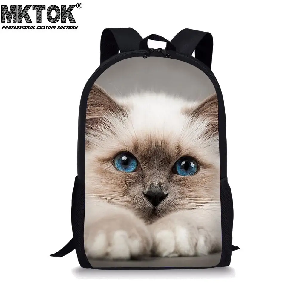 Cute Cat Pattern Children's School Backpack Premium Waterproof Students Satchel Customized Mochila Infantil Gift Free Shipping