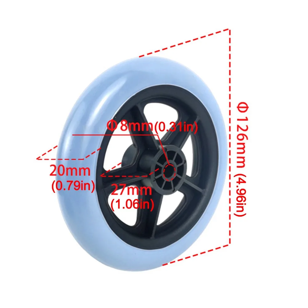 

Передние ролики для инвалидной коляски из ПВХ 5 дюймов