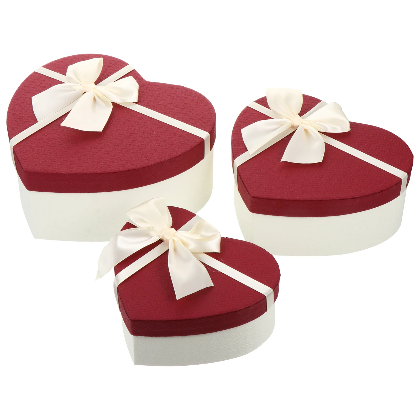 

3 Pcs Box Present Case Bow-knot Gift Bridal Proposal Gifts Heart Paper Bridesmaid Chocolate