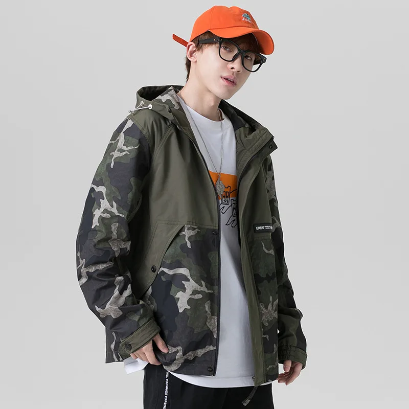 

2022 Harajuku Jacket Men Camouflage Hoodie Jacet Spring and Autumn Windbreaker Fashion Clothing Military Army Coat Men Outwear