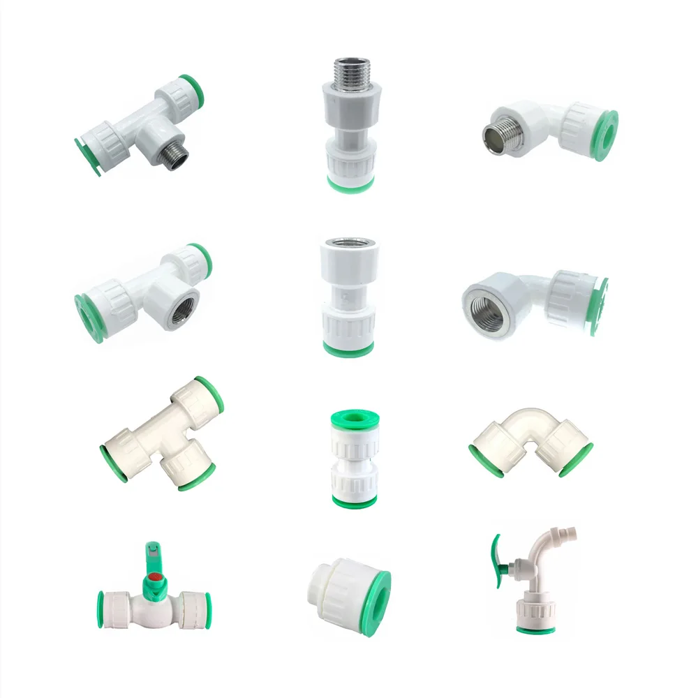 PPR PVC PE Water Pipe Screw Thread Hot-melt Free Quick Connector Plug and Play Garden Agriculture Irrigation Decoration Fittings