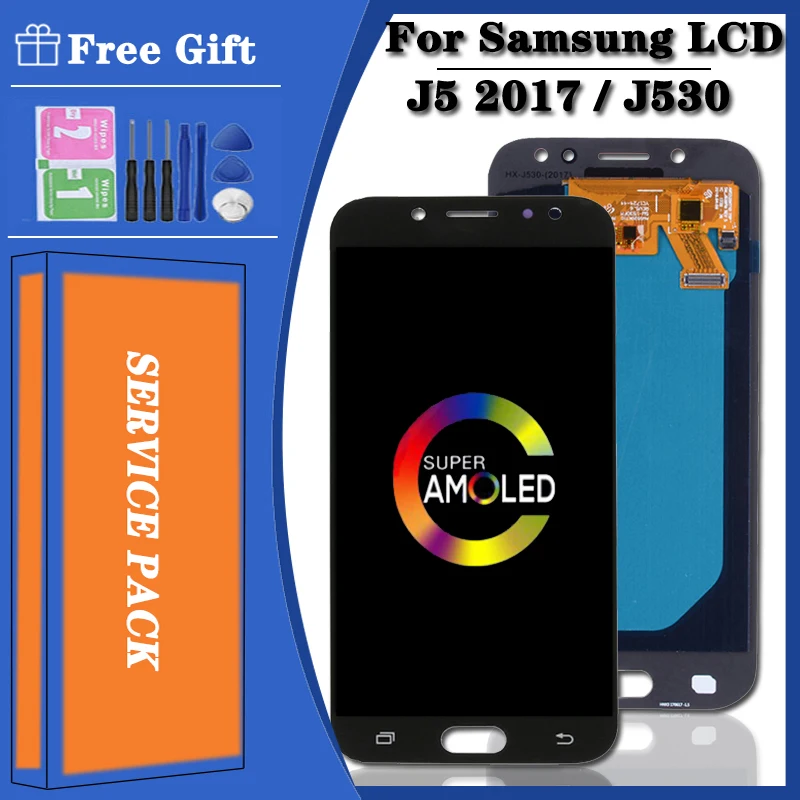 Super Amoled 5,2 'ЖК-дисплей для Samsung Galaxy J5 2017 J530 J530F SM-J530F ЖК-дисплей сенсорный экран дигитайзер в сборе Замена Super Amoled 5,2 'ЖК-дисплей для Samsung Galaxy J5 2017 J530 J530F SM-J530F ЖК-дисплей сенсорный экран дигитайзер в сборе Замена