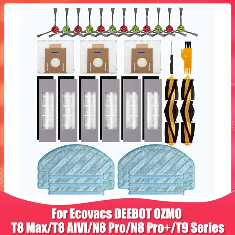 

Accessory Kit Replacement For Ecovacs DEEBOT OZMO T8 AIVI T8 Max N8 Pro N8 Pro+ T8 T9 Series Robot Vacuum Cleaner