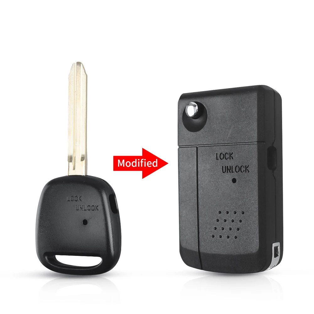 Чехол для автомобильного ключа KEYYOU с 1 боковой кнопкой и лезвием TOY43, чехол для дистанционного ключа для TOYOTA Carina Estima Harrier Previa Corolla Celica Key