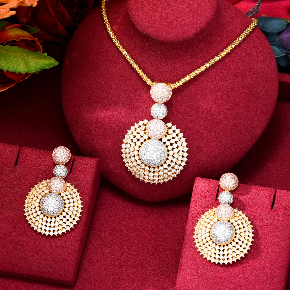 

Великолепное роскошное ожерелье и серьги GODKI, ювелирные наборы, Шарм Shing DIY, высококачественный кубический циркон, аксессуары для вечеринки, ...