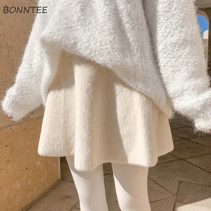 

Милые юбки в японском стиле, женские облегающие простые Универсальные однотонные юбки для студентов, мягкие юбки для осени и зимы