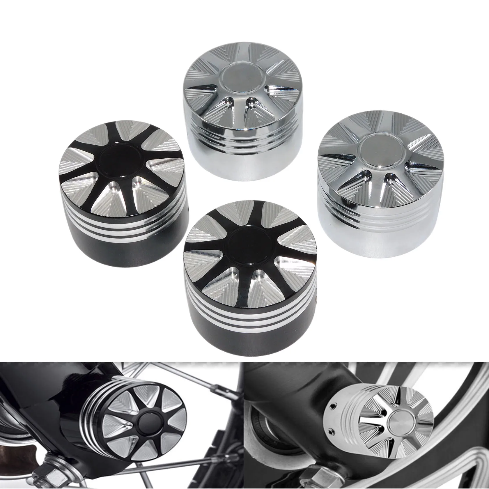 2 шт. колпачки для передней оси CNC Harley Sportster 883 1200 Dyna VRSCA V Rod Touring Softail - купить по