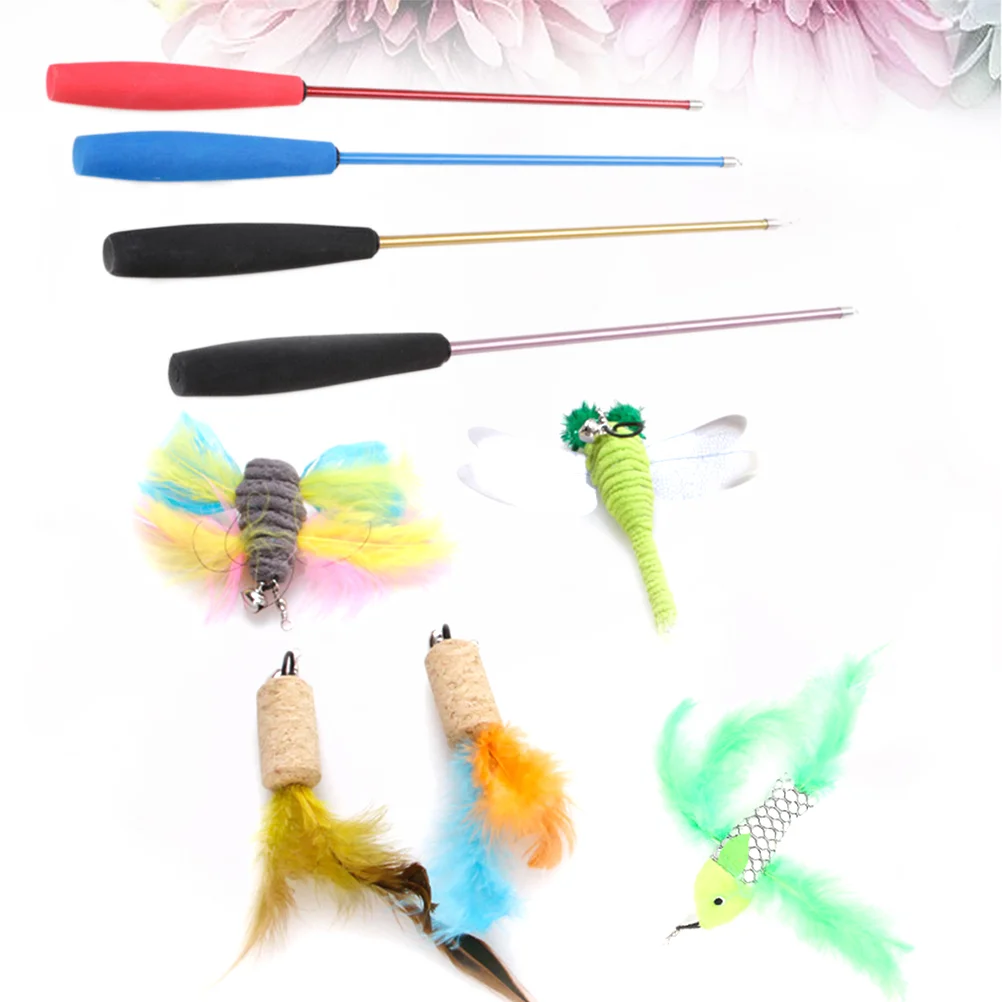 

6pcs/pack Creative Safe Nontoxic Cat Teaser with 5pcs Replace Heads Pet Products