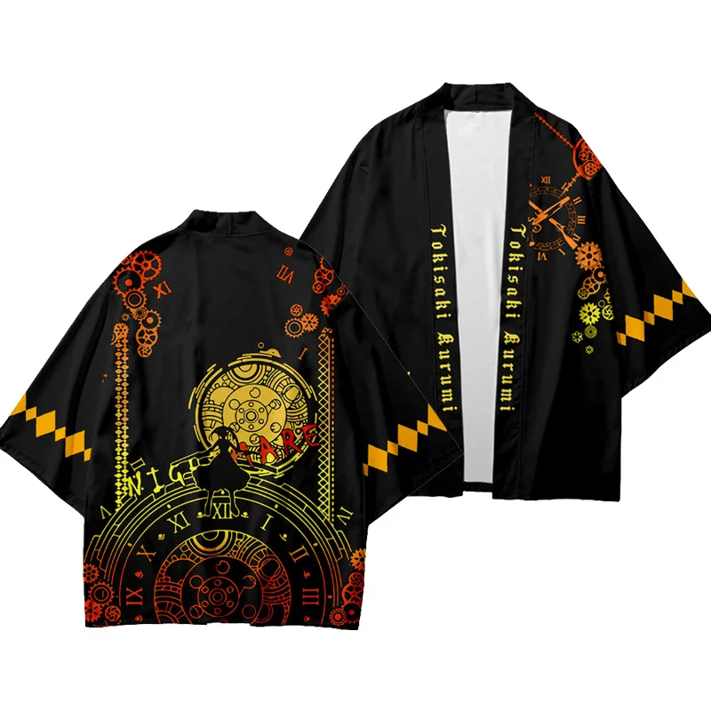 

Кимоно для косплея DATE A LIFE Tokisaki Kurumi, японский кардиган с Оби, юката, хаори, Отаку, летнее пальто из аниме, Традиционная японская одежда