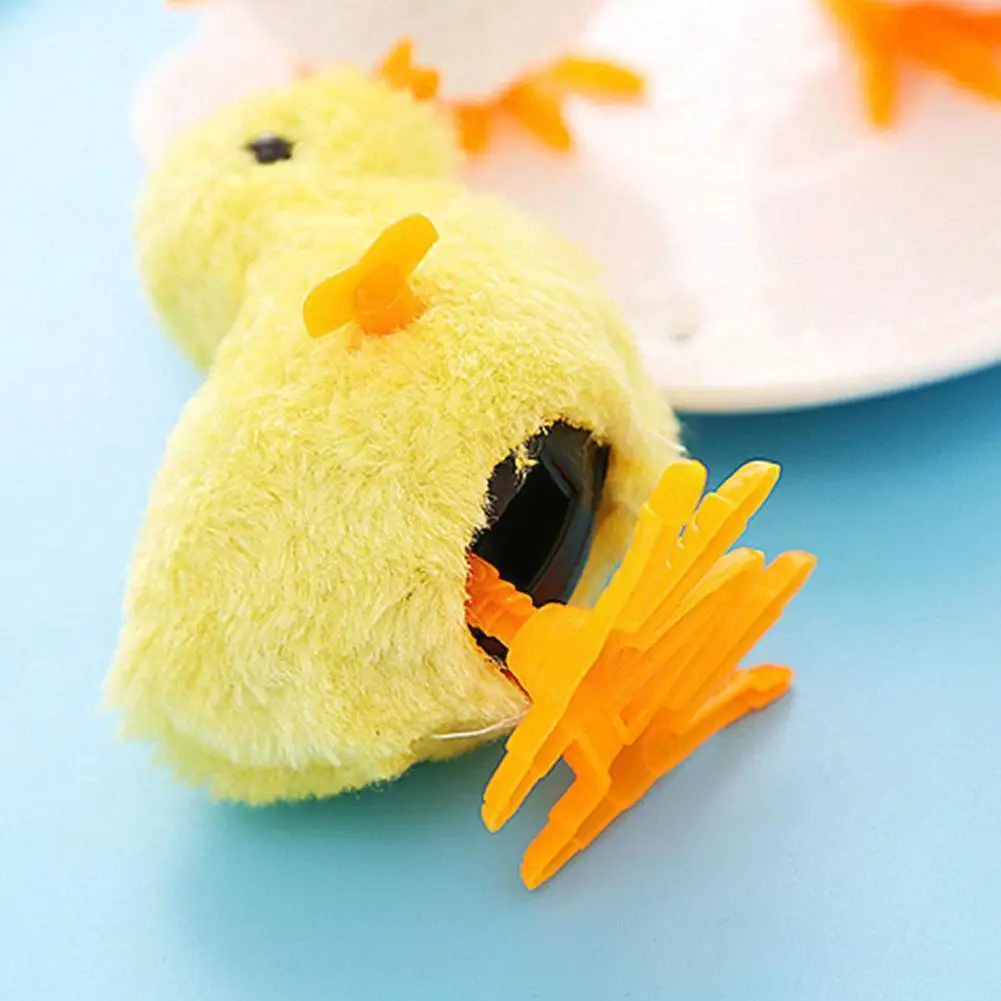 

Children's Mini Plush Chick Soft Toy Yellow Cute Funny Chicken Clockwork Hopping Gift Wind Kids Toy Up Jumping N6X9