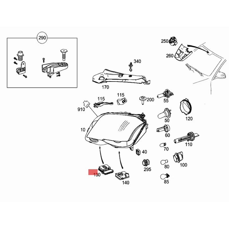 Автомобильная фара AFS модуль рулевого управления A2048708326 для Mercedes-Benz GLK X204 2008-2012