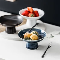 1pc japanese style solid ceramic 4color 150ml dessert dried fruit sauce plate fruit stand tableware trays decorative dishes