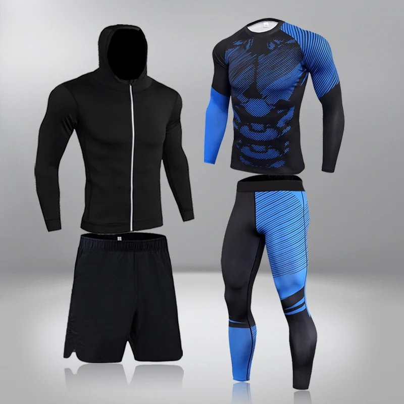 

Gym Compression Men Jogging Fitness Training Sports Suits Men's Running Sets Quick-drying Breathable Stretch Sweatpants Winter