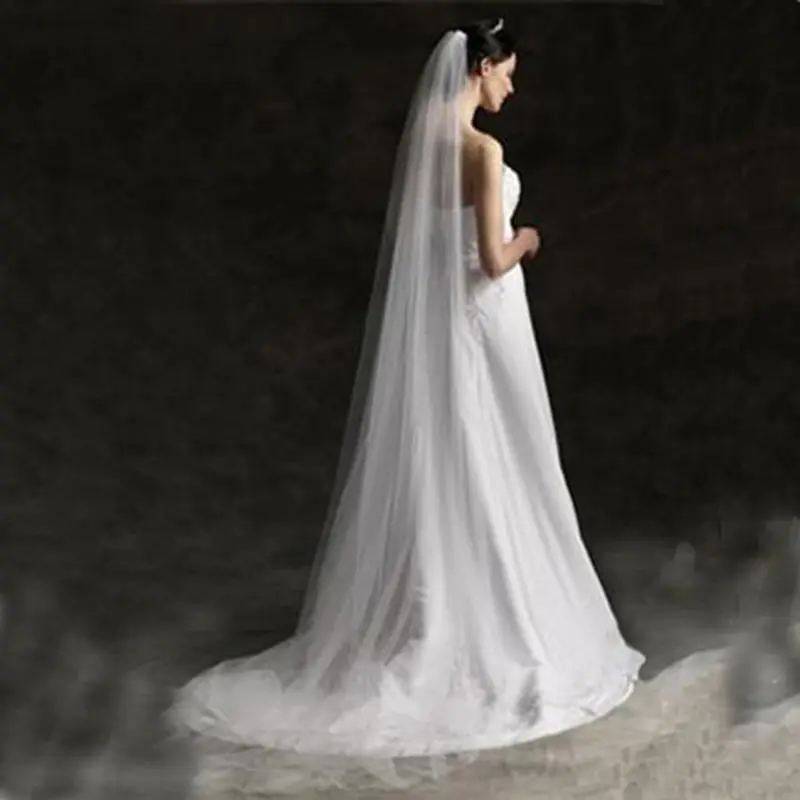 

3M/5M Single Layer Women White Trailing Long Wedding Veil Minimalist Simple Luxury Cathedral Bridal Veil Marriage New 2022