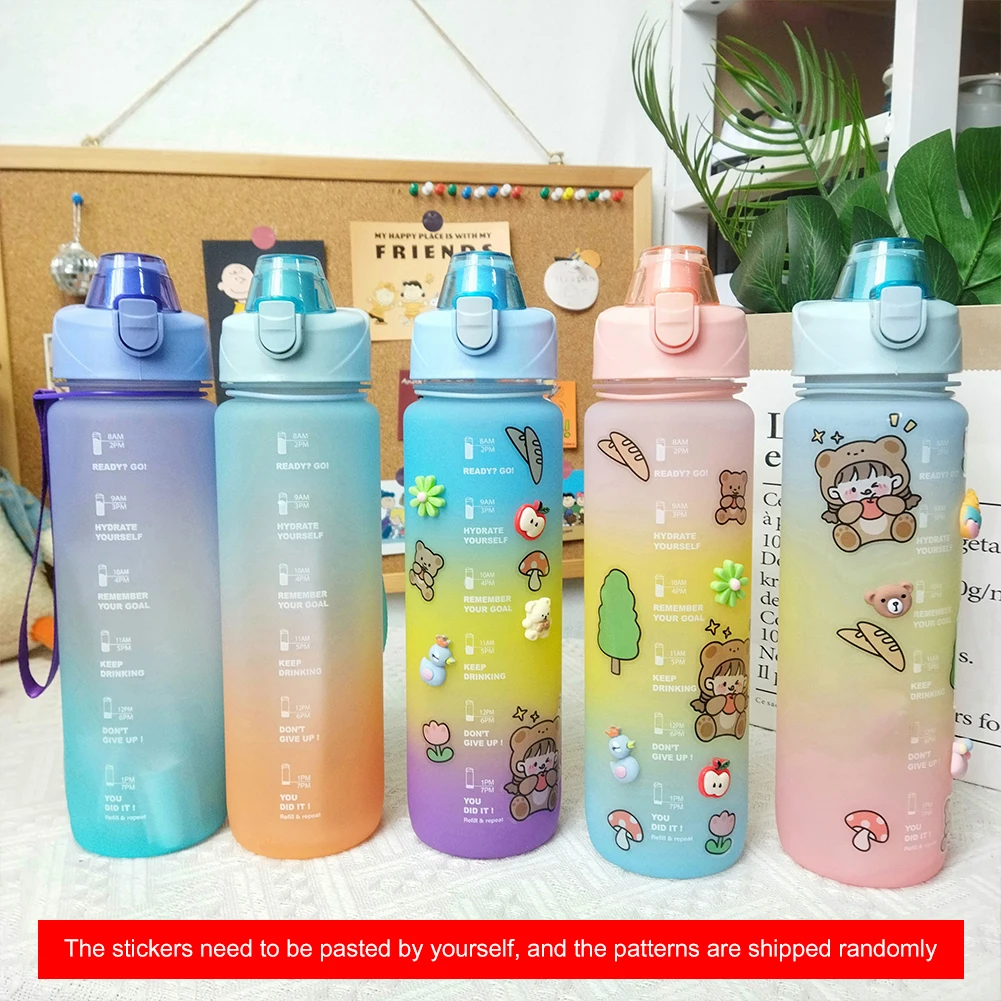 

1/2L Large Capacity Water Bottle For Outdoor Sports Fitness Time Leak Proof Drink Cup Frosted Cup Climbing Bicycle Drink Bottle
