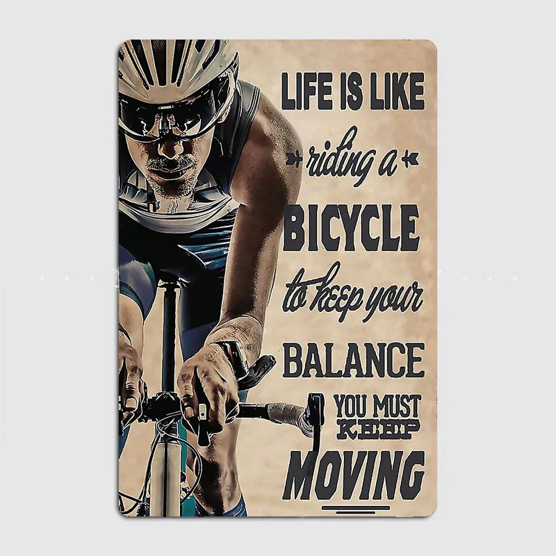 Металлический постер с изображением велосипеда