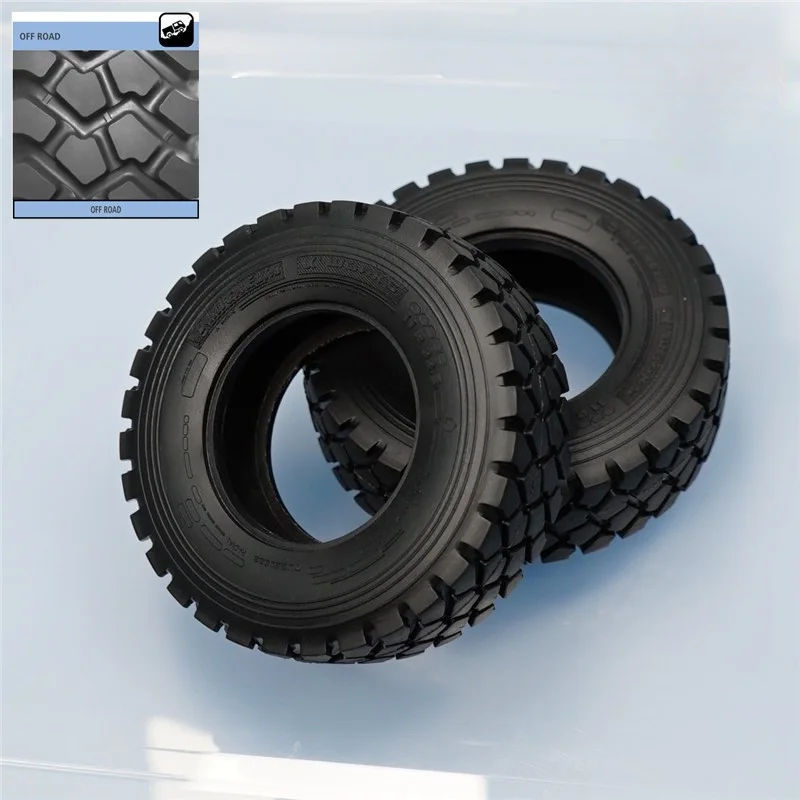 Enlarge 2Pcs High-quality Tires All Terrain Gravel Tire for 1/14 Tamiya RC Truck Trailer Tipper Scania 770S Actros Volvo MAN LESU Parts