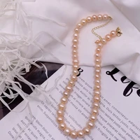 minar high quality genuine freshwater pearl necklaces for women purple white pink color pearls strand choker necklace pendientes