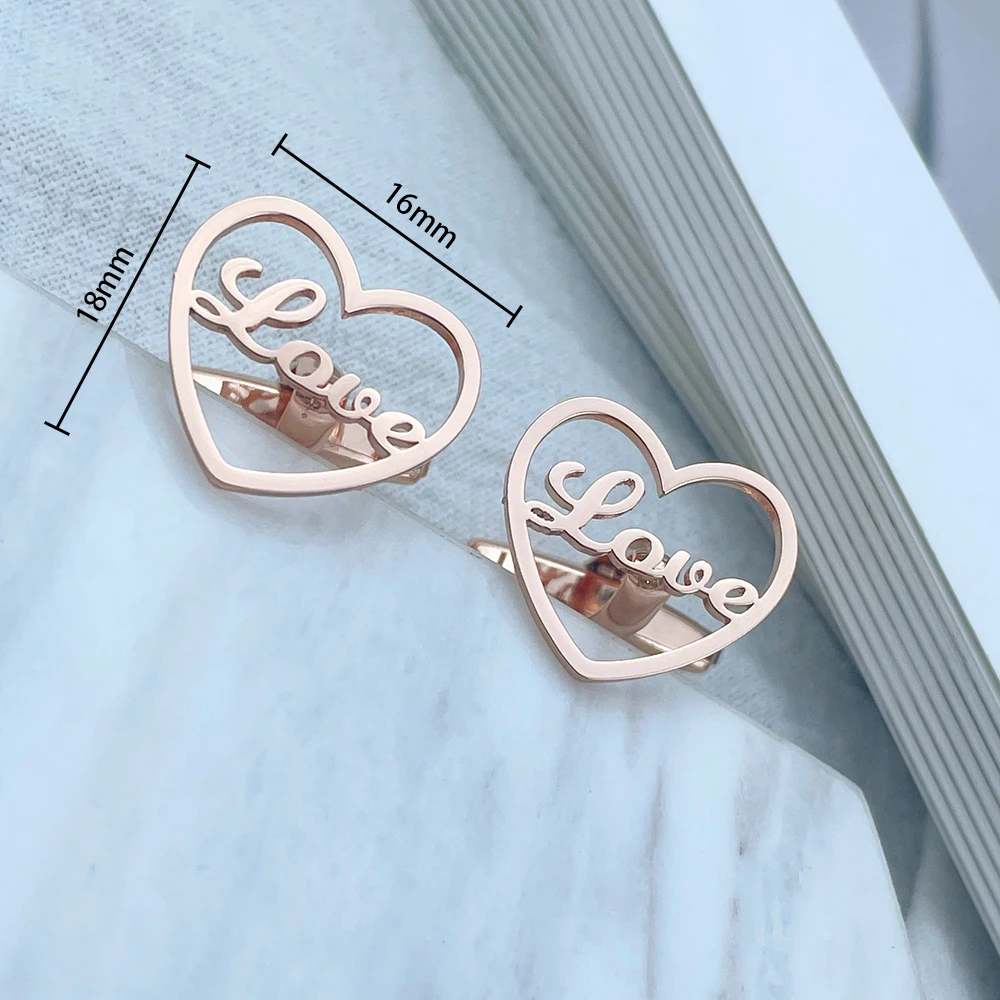 Heart-Shaped Men's Shirt Cufflinks French Shirt Stainless Steel Cufflinks Send Boyfriend Husband Jewelry Valentine's Day Gift