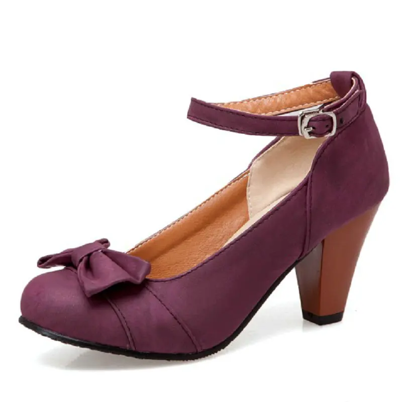 Женские туфли-лодочки QPLYXCO весенние серые в стиле ретро на высоком каблуке с