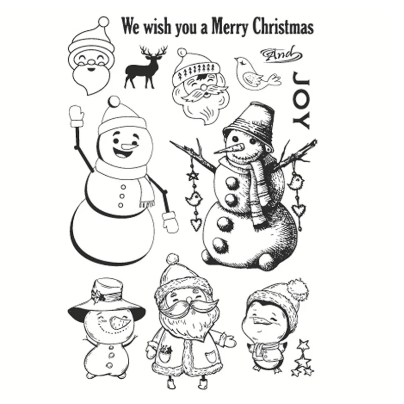 

Merry Christmas Stamps Rubber Transparent Silicone Seal DIY Hand Account Scrapbook Journal Decoration Crafts Stencils Reusable