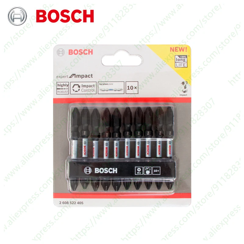 

Ударная отвертка Bosch, двухсторонняя, 10 шт., PH2 65 мм