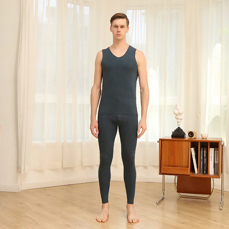 Qiuyi long high-necked autumn thermal 2022 trousers men's electric thermal underwear velvet thickening and elderly