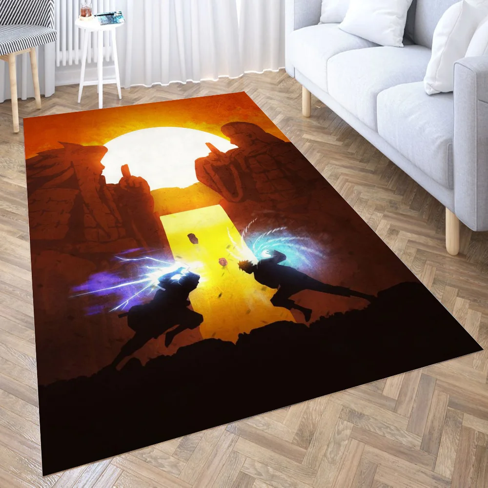 

Narut vs Sasuke Area Rug for Living Room Floor Mat Carpet for Bedroom Bedside Entrance Doormat Anti-slip Home Decor