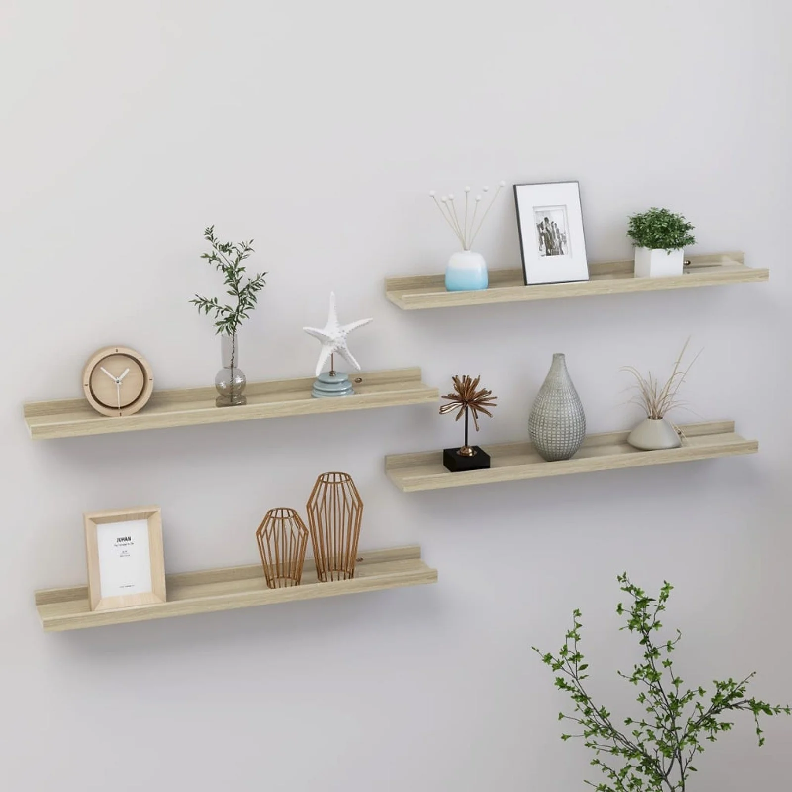 

Wall Shelves 4 pcs Sonoma Oak 23.6"x3.5"x1.2"