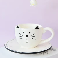 black cat coffee cup and saucer set ceramic tableware series coffee shop club set english tea set teaware sake set bella