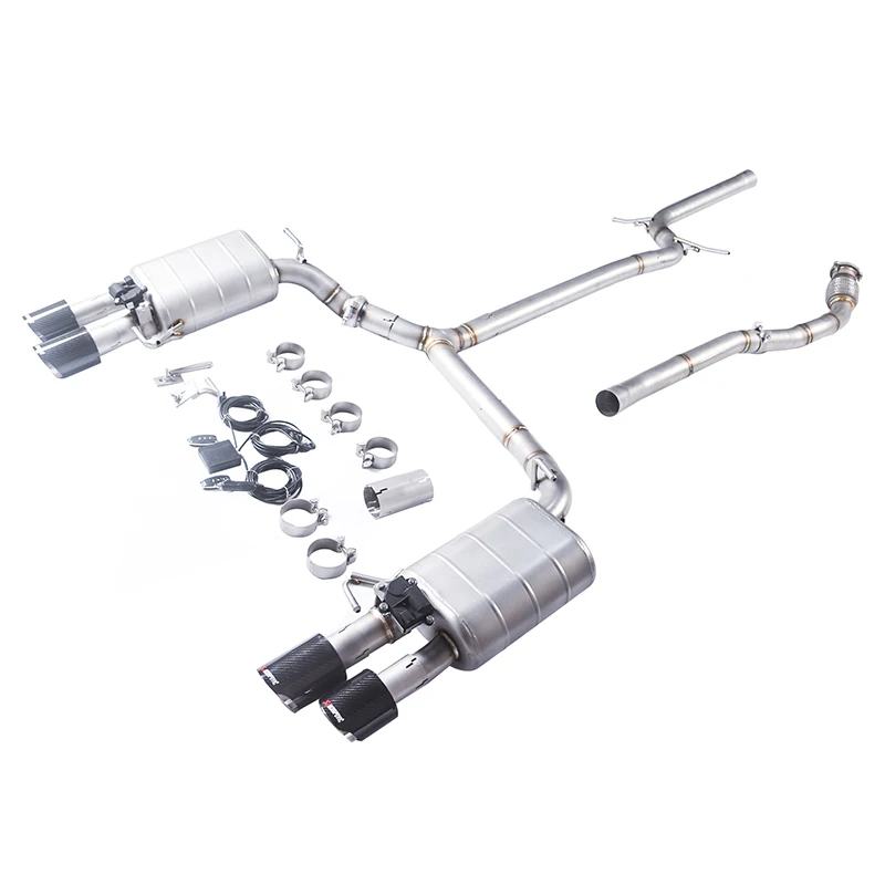Фото 【Индивидуальный продукт 】2008-2016 Audi A4 B8 B8.5 1.8T 2.0T Catback с наконечником глушителя системы выхлопной трубы клапана №5