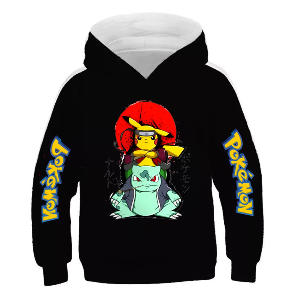 

Kids Pikachu Boys' Hoodie Long Sleeve Kids Sweatshirt Girls Tops Cartoon Casual Pokemon- Clothes Streetwear