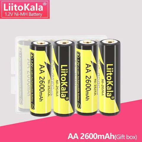 1-16 шт. LiitoKala Ni-26/AA 1,2 В AA 2600 мАч Ni-MH аккумуляторная батарея для температурного пистолета с дистанционным управлением мышь игрушечные батарейки