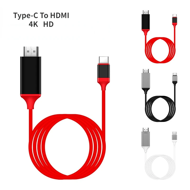 4K 1080P USB 3.1 Type C To HDMI-compatible Adapter Cable USB C To HD-MI Converter For Xiaomi Samsung Galaxy S9/S8 Huawei