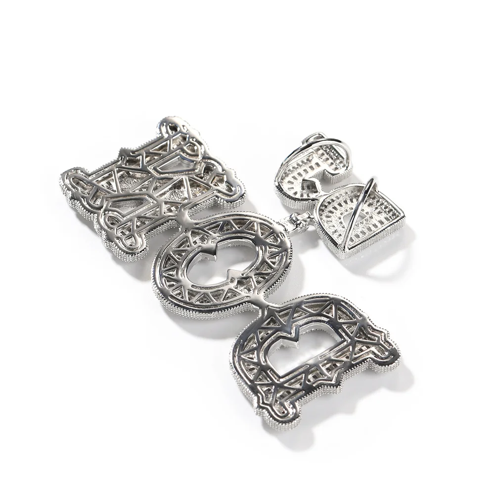 Uwin Custom Double Layer Name Pendant For Women Baguette Cz Letters Necklaces Iced Out Cubic Zirconia Fashion Jewelry Gifts