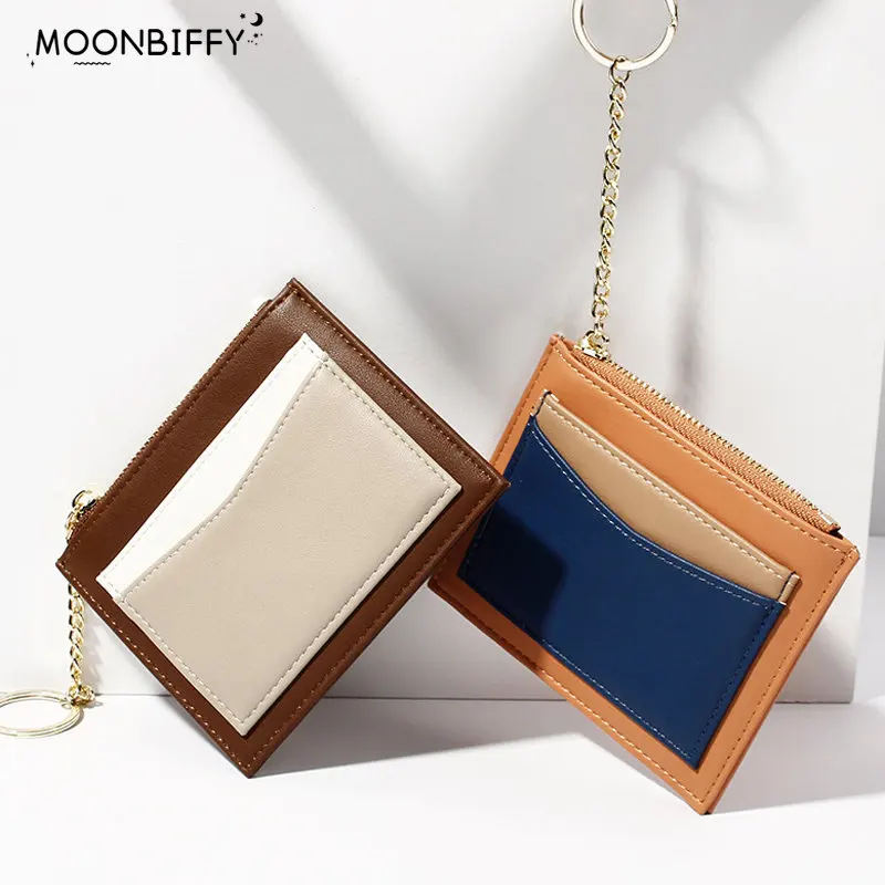 

Модный женский кошелек из искусственной кожи с несколькими кармашками для карт, сумка для карт на молнии, брелок, маленький кошелек, Женский кошелек для монет, маленький кошелек