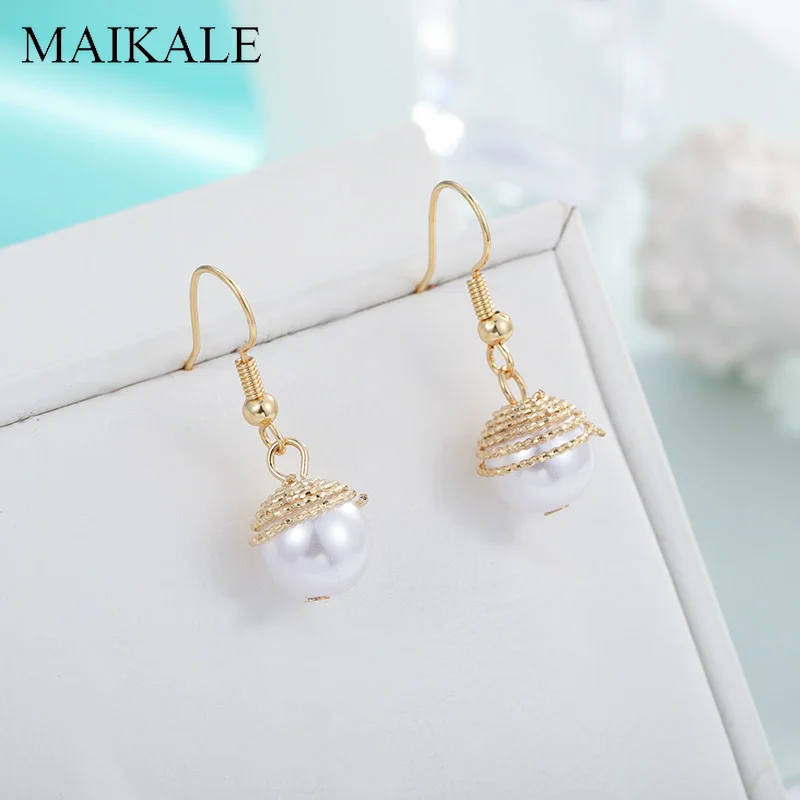 

MAIKALE High Quality Original Design Pearl Earrings Drop Earrings with Pearl Earings for Women Korean Jewelry wholesale 2022