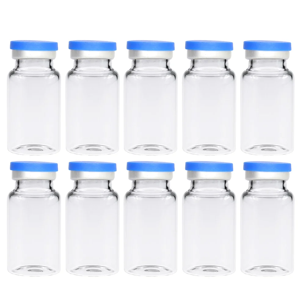 

Vials Vial Bottles Caps 10Ml Headspace Bottle Clear Science Sample Empty Transparent Lids Cap Travel Sterile Injection Mini