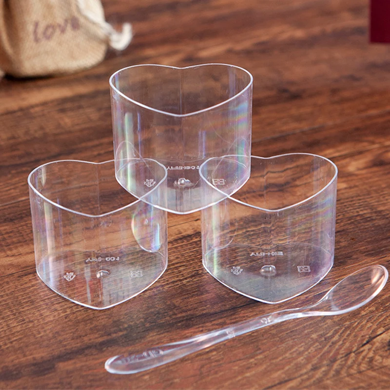 

10Pcs Disposable Plastic Cups Transparent Food Container Yogurt Mousses Dessert Baking Cake Container Party Decor Supplies