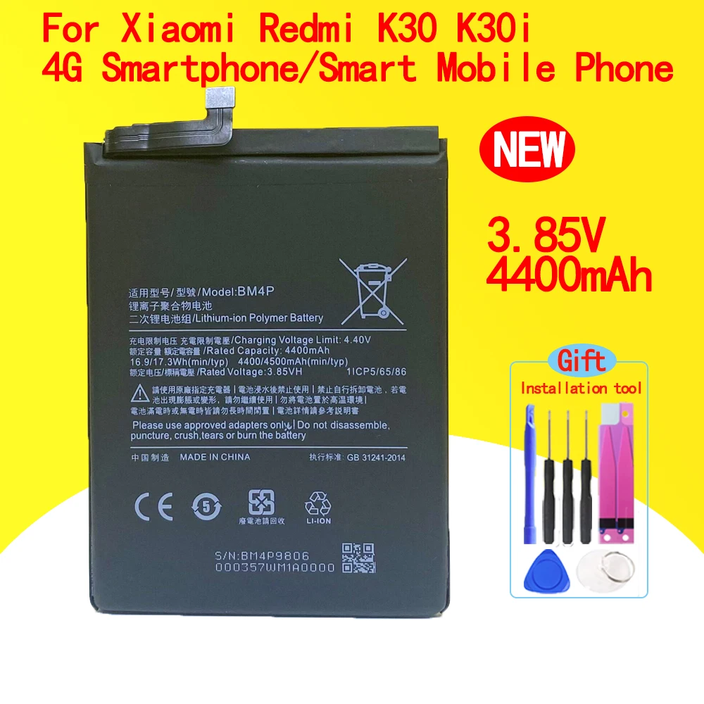 

NEW High Quality BM4P Battery For Xiaomi Redmi K30 K30i 4G Smartphone/Smart Mobile Phone With Free Tools