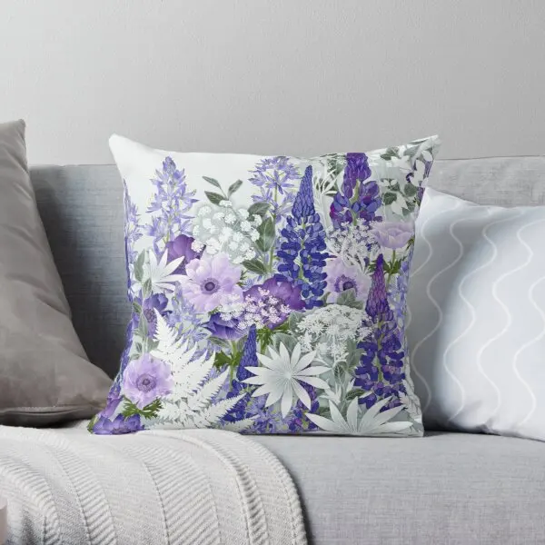 Голубые цветочные садовые наволочки с принтом модные квадратные подушки в