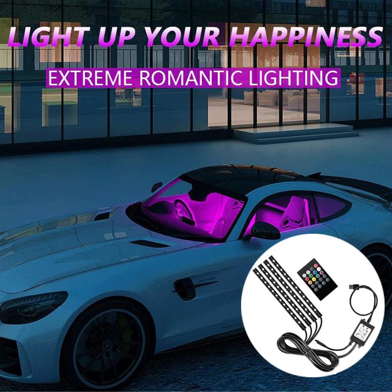 

Neon Mood Lighting Backlight With USB Wireless Remote Music App Control Interior Ambient Foot Light Decorative Atmosphere Light