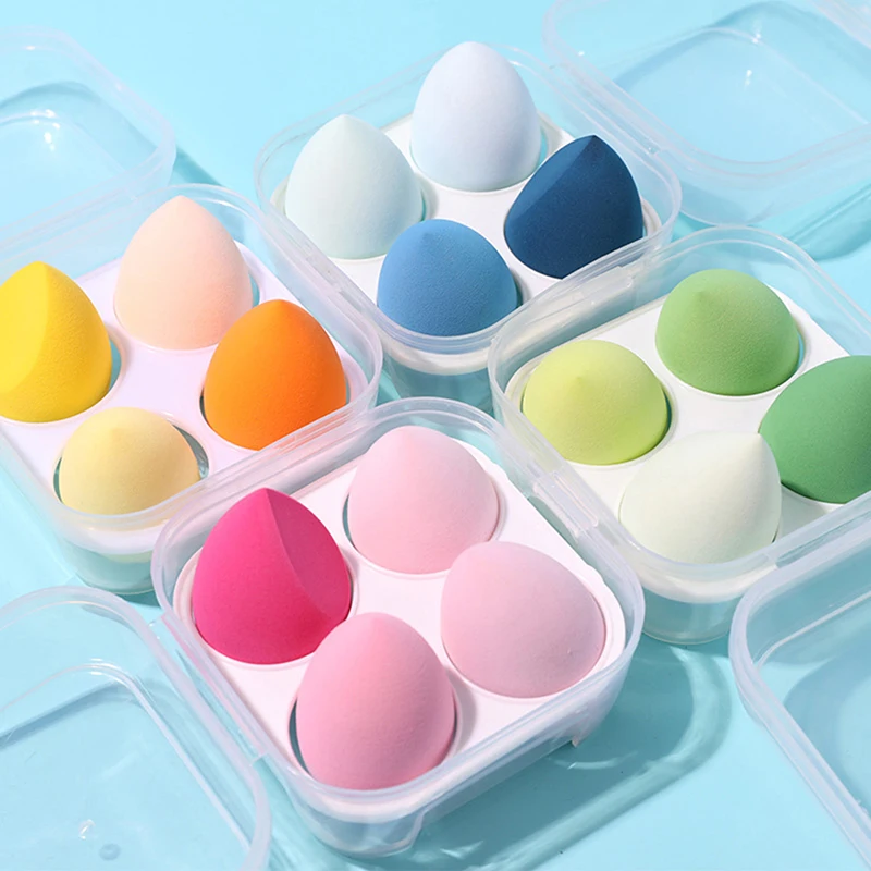 

4pcs Makeup Sponge Powder Puff Dry and Wet Combined Beauty Cosmetic Ball Foundation Powder Puff Bevel Cut Make Up Tools