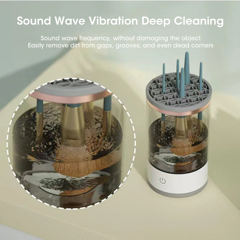 Электрическая подставка для макияжа USB зарядка 3 в 1 стеллаж косметики щетка