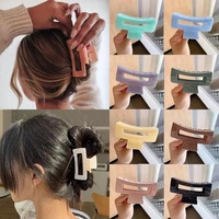 korean acrylic hair clips solid big hair claws elegant frosted hairpins barrette headwear for women girls hair accessories