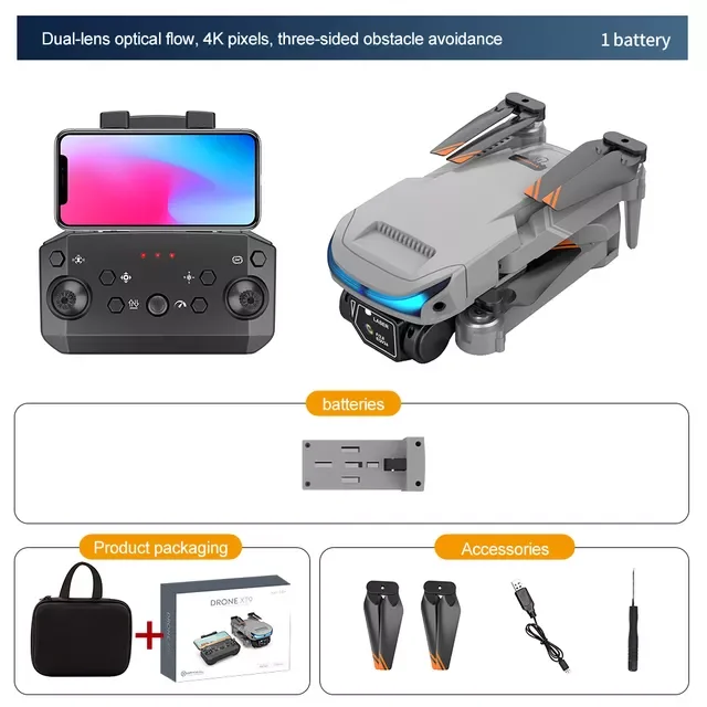 

4K Profesional GPS 5KM Dual HD Quadcopter With Camera With 360 Obstacle Avoidance 5G WiFi VS XT9 Mini Drone RC Quadcopter