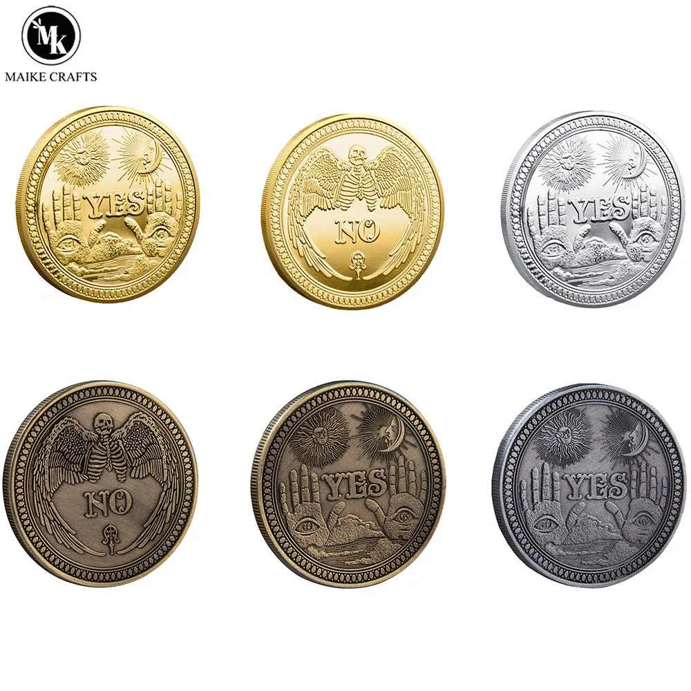 

YES or NO Skull Commemorative Coin Fate Decision Devil's Eye Craft Decoration Coin Collectible Gift
