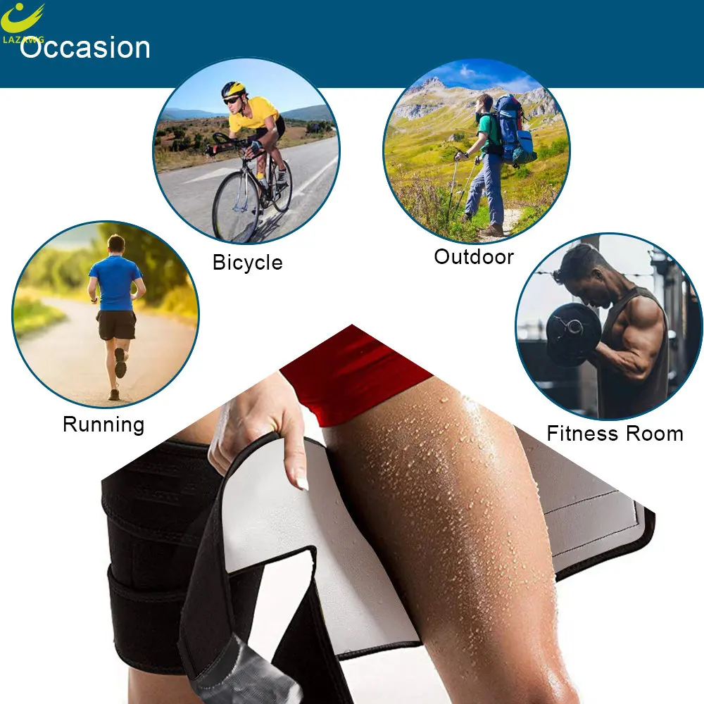 LAZAWG Thigh Trimmer for Men Wrap Sauna Legs Belt Compression Band Sport Brace Slimmer Body Shaper Fitness Exercise Workout