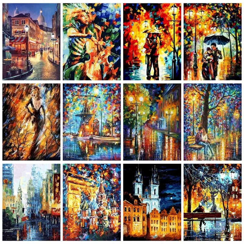 

GATYZTORY Abstract Painting By Numbers Acrylic Paints Colorful Landscape Handiwork For Adults Home Decors Diy Gift On Canvas